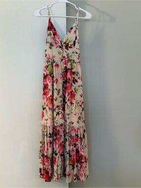 NWT Abercrombie XXSP Floral V-Neck Spaghetti Strap Maxi Dress